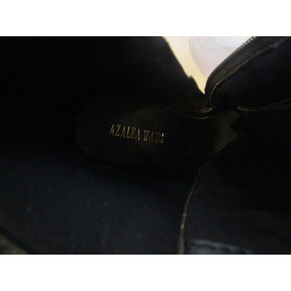 Azalea Wang Dolls Kill Ankle Boots NWOB Black Vegan Crocodile Heels Studded 8.5 - Picture 10 of 10